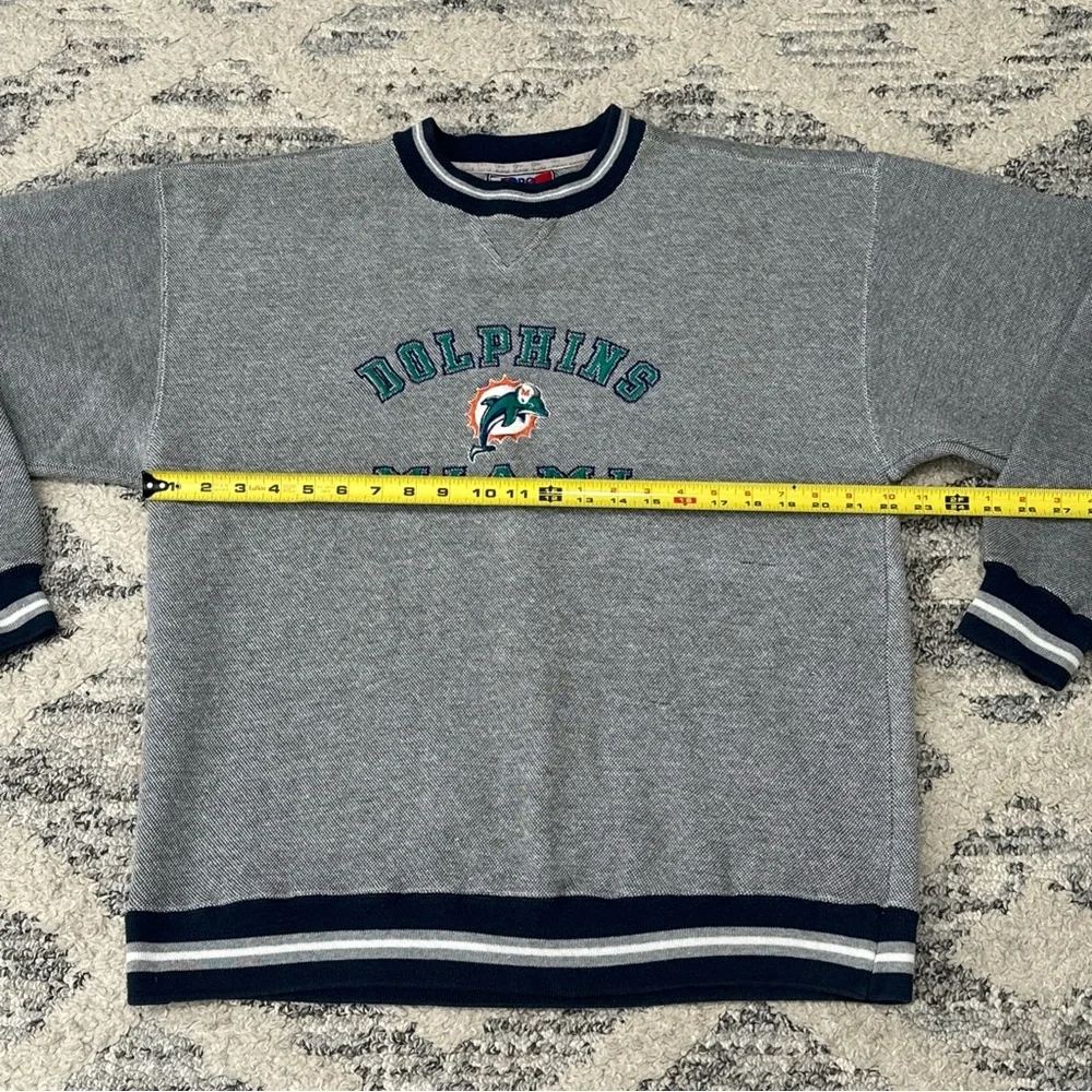 Vintage 1990s Pro Player Miami Dolphins Sweat Shirt Men's Size Large Gray